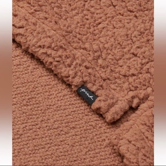 Victoria’s Secret PINK PLUSH FLEECE PULLOVER Brown Size L - Picture 5 of 10